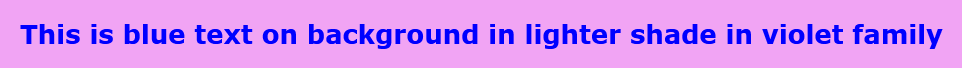 Same color of blue on a much lighter violet background