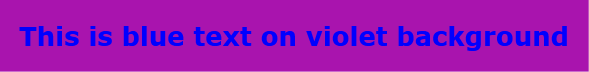 Blue text on untextured violet