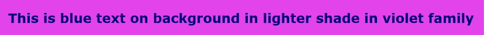 Slightly darker blue text on slightly lighter violet background